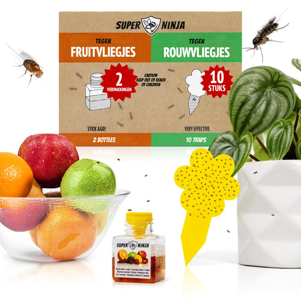 Super Ninja combipakket: fruitvliegjesvallen en gele vangplaten