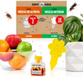 Super Ninja Pegatinas Amarillas y Trampa para Moscas de la Fruta