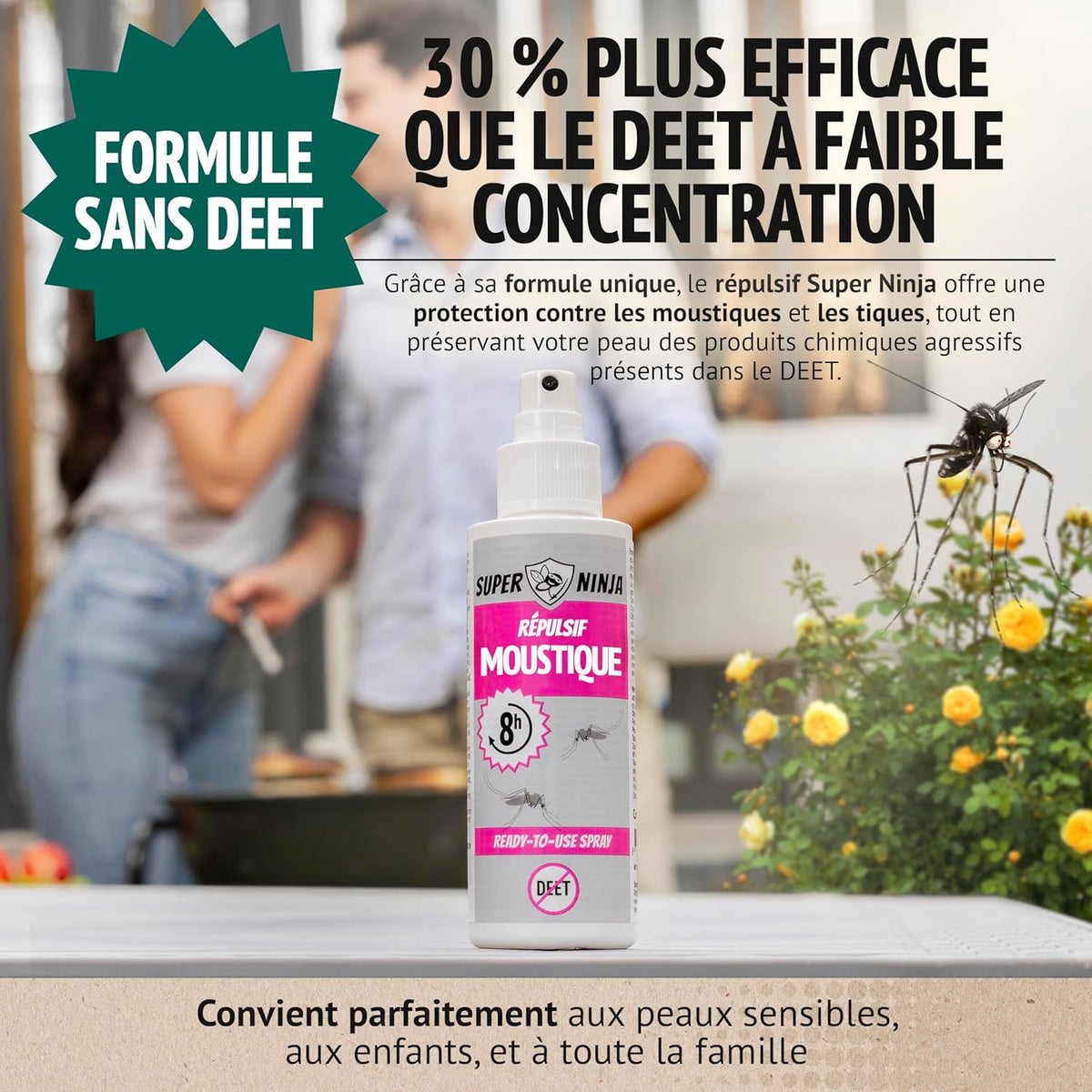 Super Ninja Répulsif Anti-Moustiques