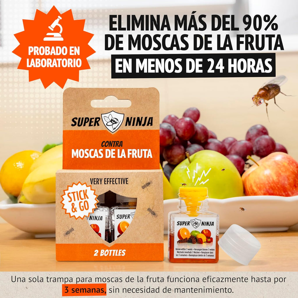 Super Ninja Pegatinas Amarillas y Trampa para Moscas de la Fruta
