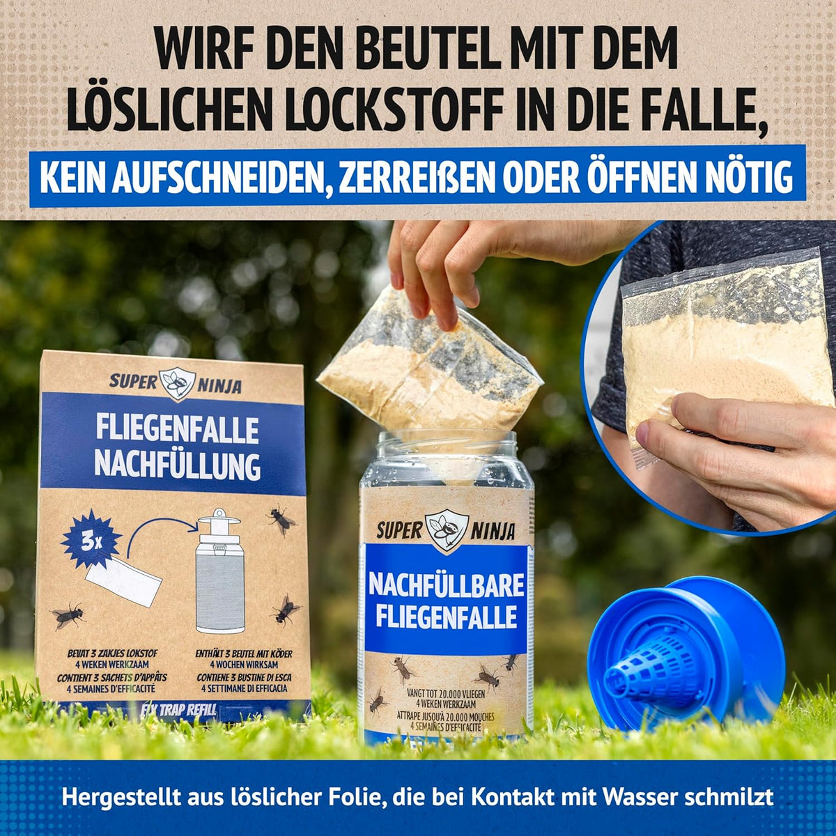 Super Ninja Fliegenfalle Nachfüllpackung