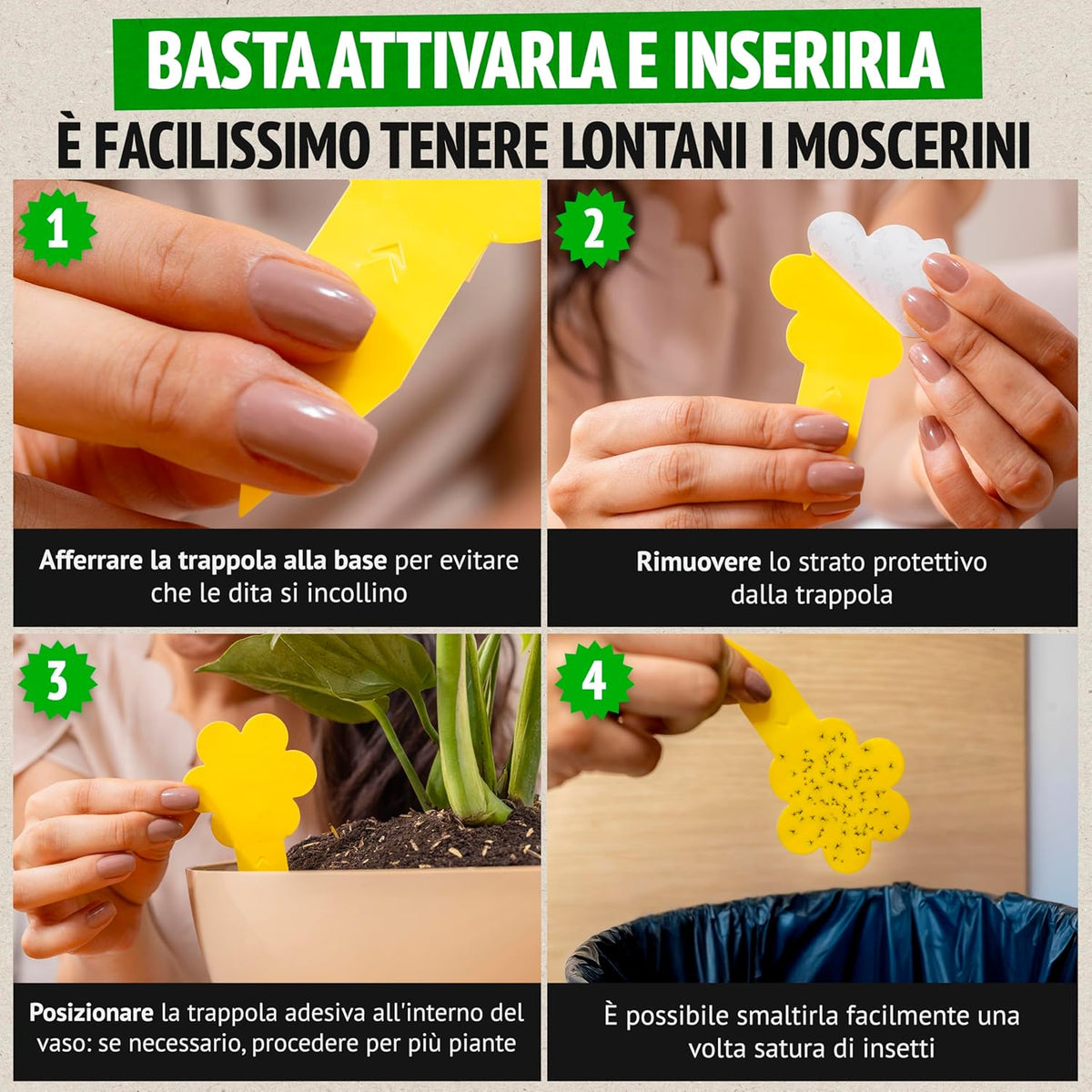 Pacchetto combinato Super Ninja contro moscerini della frutta e moscerini piante