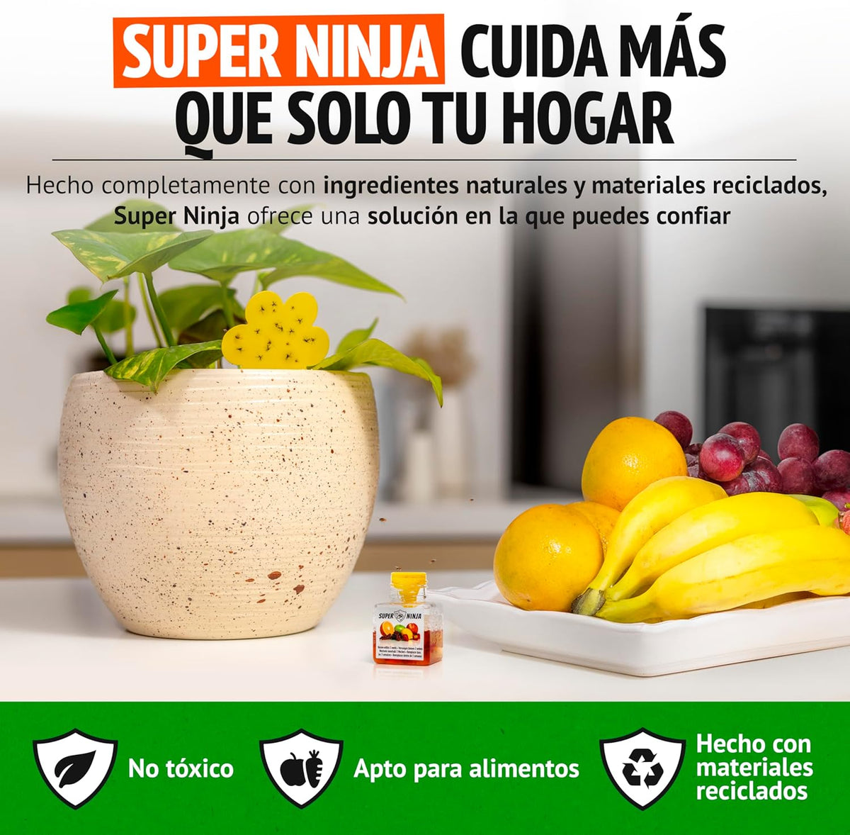 Super Ninja Pegatinas Amarillas y Trampa para Moscas de la Fruta
