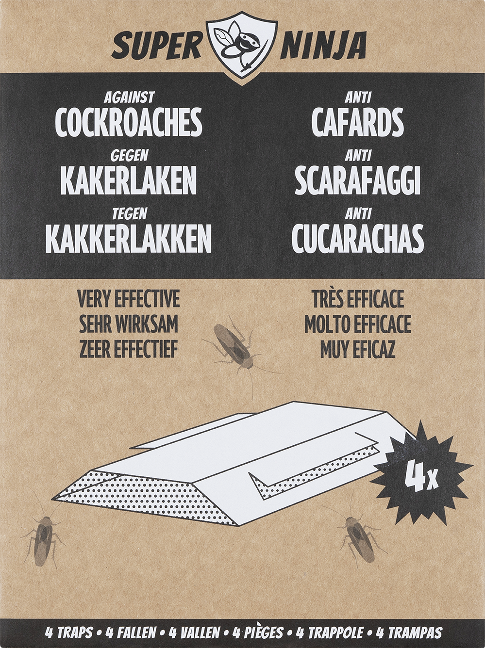 Super Ninja Schabenfalle, Packung mit 4 Fallen