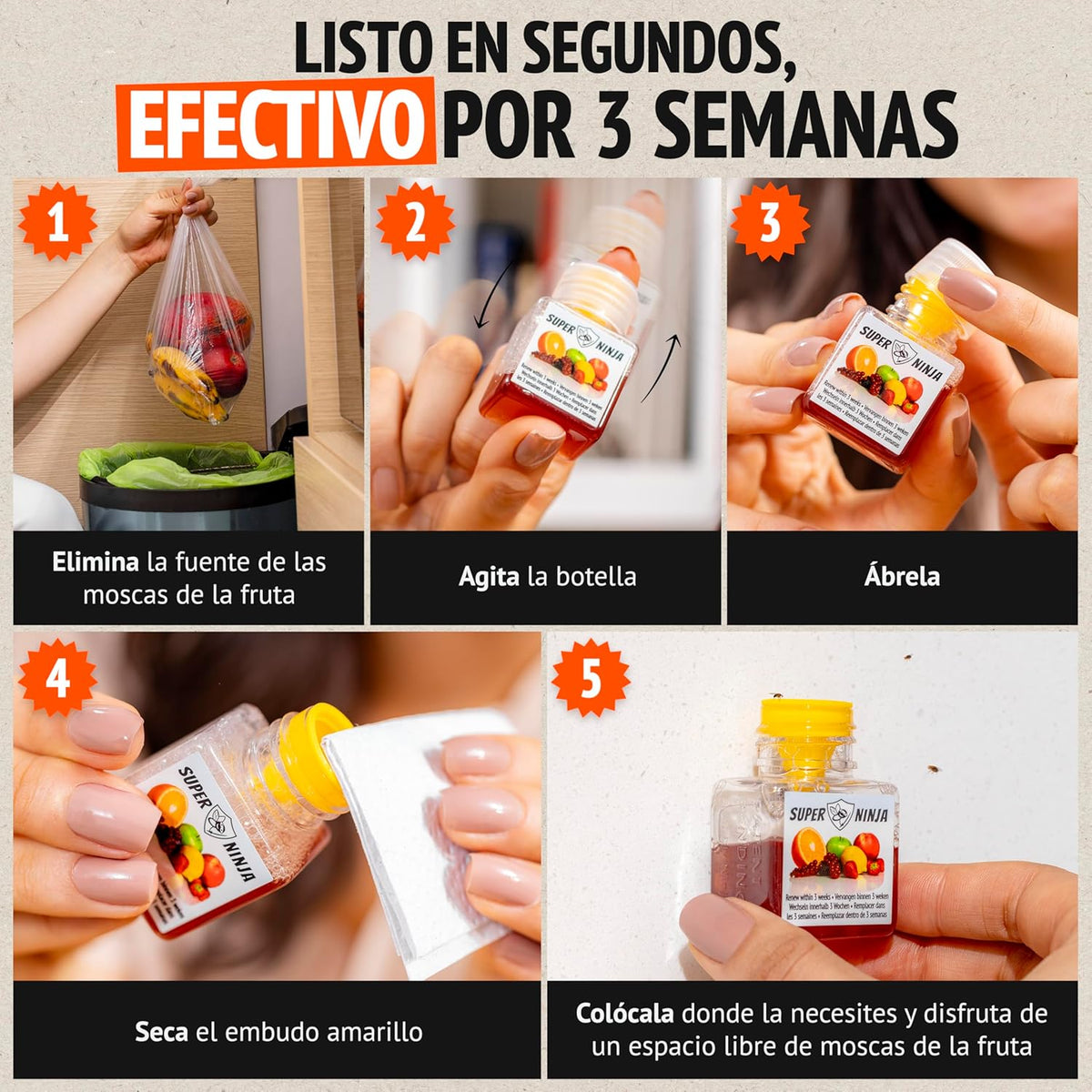 Super Ninja Trampa para Moscas de la Fruta