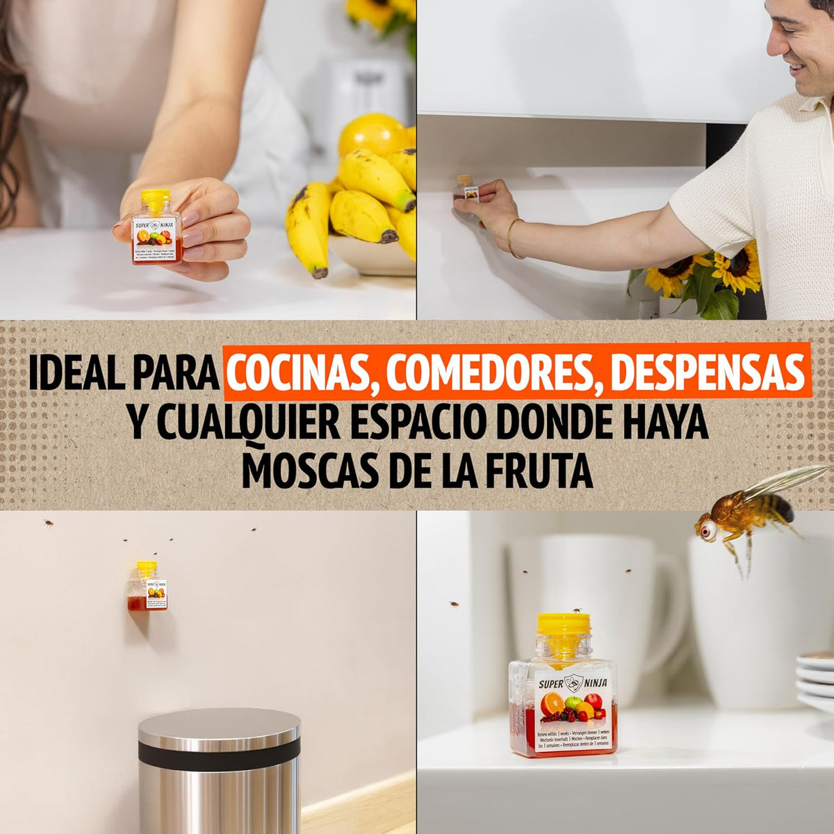 Super Ninja Trampa para Moscas de la Fruta