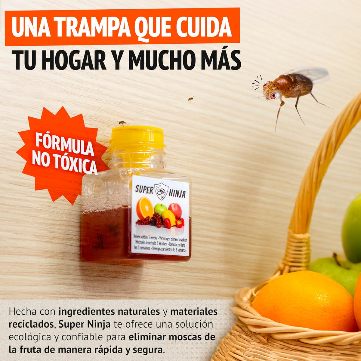 Super Ninja Trampa para Moscas de la Fruta